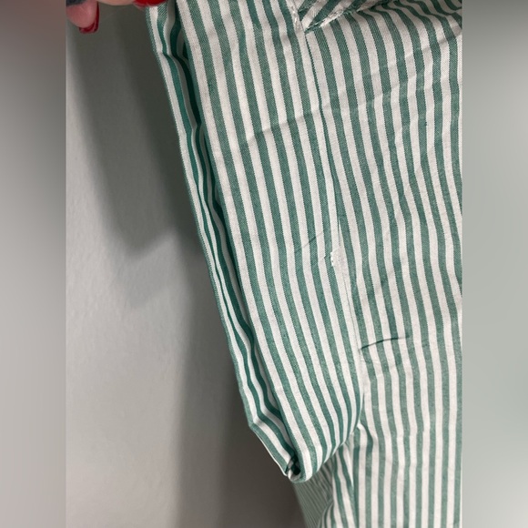 NWOT: VELVET HEART Green and White Striped Short Sleeve Button up Shirt Size XL - Picture 6 of 7